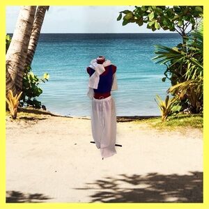 120% Lino Linen Wide Leg Drawstring Pants with Elastic Waist NWOT